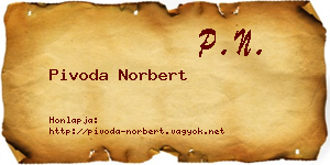 Pivoda Norbert névjegykártya